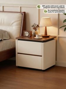 Creamy Style Small 2026 New No Assembly Required Bedside Storage Cabinet