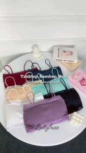 LadyLuxe - Bra Kemben Busa Bertali Model Renda Bralette Tali BH Crop Pendek Wanita Tanpa Kawat Bahan Halus Pakaian Dalam Fashion BR079