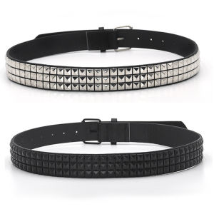 Fashion Rivet Belt Men Womens Punk Rock Studded Belt With Pin Buckle Drop Shipping Black