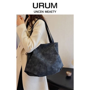 URUM Lazy Casual Underarm Tote Bag Womens Large Capacity Commuter Single Shoulder Bag Fashionable Soft Surface PU Leather