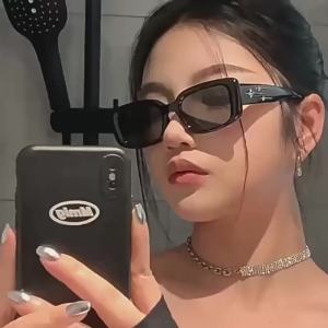 Thời Trang Retro Hình Chữ Nhật Kính Mát Phong Cách Hàn Quốc Dành Cho Nữ UV400 Chống Tia UV Đường Phố Hình Ảnh Kính Mắt Thông Thường Không Phân Cực