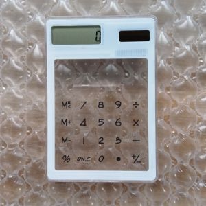 Máy Tính Năng Lượng Ánh Sáng Mini Trong Suốt Dành Cho Văn Phòng & Học Tập - Công Cụ Toán Học Dễ Thương Giúp Tính Toán Dễ Dàng