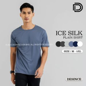 🇲🇾 DESINCE Mens Ice Silk Plain Shirt Stylish and Comfortable Shirt Wear MT 032