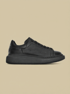 ONGN | New Summer Big Size Leather Thick Sole Black Shoes