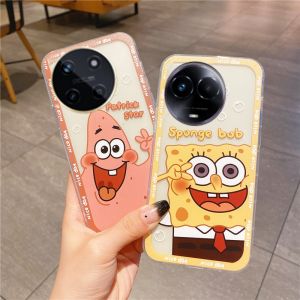 New Casing Realme 11x Realme11 NFC C51 GT Master Edition 4G 5G Hot Cute Cartoon SpongeBob Couple Phone Case Slim Silicone Shockproof Fashion Soft Cover 2024