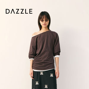 Dazzle | Áo Thun Dáng Rộng Có Thiết Kế Xéo Và Nếp Nhuộm Ôm Eo Không Đều