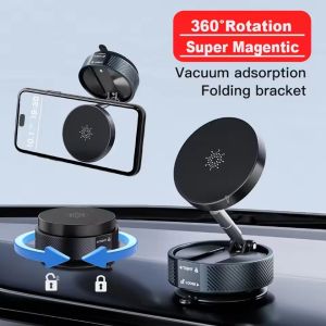 360° Rotating Vacuum Magnetic Suction Cup Phone Holder Foldable Double-sided Magnetic Car Phone Holder Lazy Suction Cup Holder
