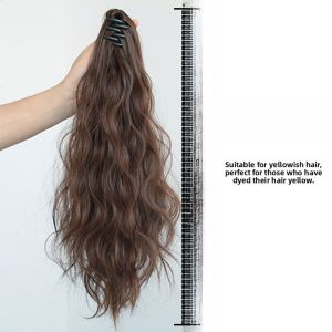 Womens Short Hair Wig High Ponytail Clasps Cloud Curling Natural Seamless Hair Extension High Quality Heat Silk Hair Extension