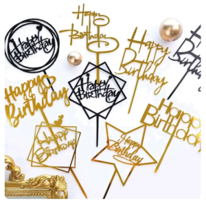 Cake Topper Happy Birthday HBD Akrilik Kue Ulang Tahun / Hiasan Dekorasi Kue / Cake Decor