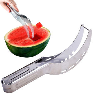 Watermelon Slicer - LUOWAN Watermelon Slicer Corer Stainless Steel Fruit Peeler Faster Melon Cutter Useful and Smart Kitchen Gadget Professional Ergonomic Design that Wont Cause Injuries