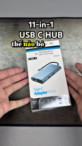 Hub Type C Bộ Chia Cổng Dùng Cho Laptop Surface Book-Pad-Phone HDMI-VGA-LAN RJ45-3.5mm-PD - KSS hub type usb hub Vỏ nhôm tản nhiệt cao cấp