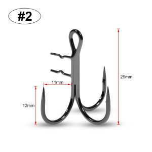 Bộ Lưỡi Câu Cá Bằng Gỗ Hồng Sắc Rosewood T-Trebles Claw # 4 # 2 # 1 # Thép Carbon Cao Cấp Mạ Niken Đen Siêu Sắc Bén 1/0 Dành Cho Mồi Câu Mềm Shad Bằng Cao Su