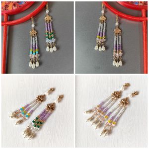 จี้ตกแต่งผมสไตล์จีนแบบแยกออกได้ จี้ตกแต่งดอกไม้สำหรับงานแต่งงาน ชุดกี่เพ้า ฮันฟู อุปกรณ์ DIY ต่างหู