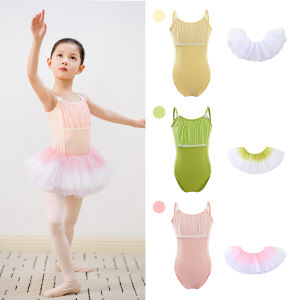 LOlanta ชุดเดรสบัลเล่ต์เด็กผู้หญิงเด็กน้อยสลิงรัดรูปกับกระโปรงชุดซ้อมนักเต้นบัลเลต์ยิมนาสติก4-14Year กระโปรงบัลเล่ต์
