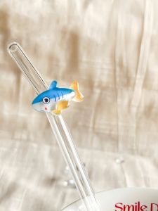 1/5PCS Marine Life Glass Straw SetFish/starfish/seahorse designs. For tea coffee & cocktails.Perfect cafes & beach parties