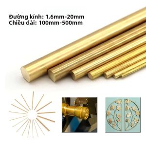 Thanh Tròn Bằng Đồng Thau 1.6-20mm X 100-500mm Đường Kính Chiều Dài Cho DIY Tay Cầm Dao Hình Tròn Dây Ống Làm Mô Hình Phần Cứng