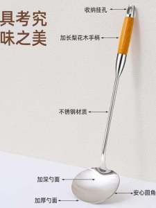 Stainless Steel Thickened Wok Spatula Wooden Handle Iron Wok Spatula Multi-Function Kitchen Utensils Set for Home Use