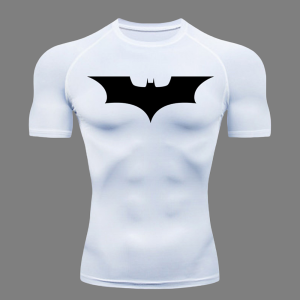 Fitness tight fitting shirt mens superhero sports running T-shirt sun resistant short sleeved quick drying round neck T-shirt