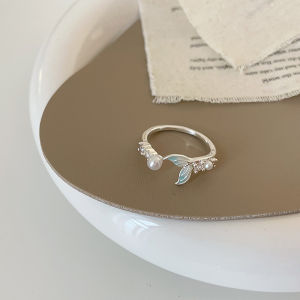 South Korea Niche Design Fishtail Open Ring for Women Simple Fashion Trend Elegant Elegance Easiest for Match Ring