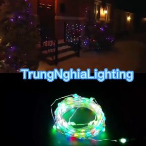 CUỘN LED 10 MÉT 100 BÓNG RGB 16 triệu màu cảm ứng âm thanh chống nước chỉnh app điện thoại + điều Khiển