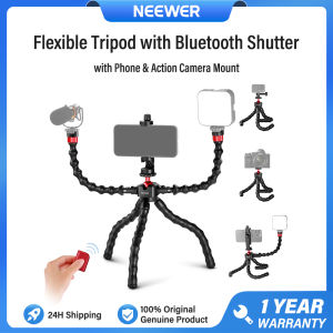 NEEWER Flexible Tripod with Phone & Action Camera Mount with Bluetooth Shutter Release T91