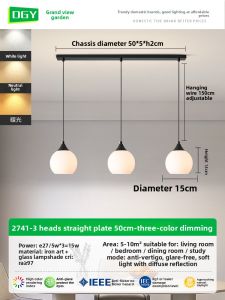 DGY | Modern Simple Creative Glass Dining Table Light 3-head