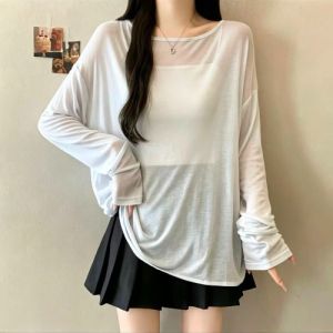 AIYITI | Sheer Insert Backless Thin T-shirts Large