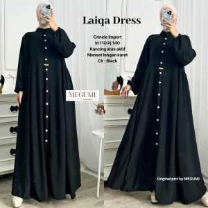Baju Gamis Dewasa Laiqa Dress Bahan Crinkle Import Fashion Wanita Muslimah