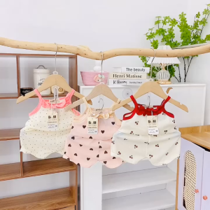 [M6] Bộ 2 Dây Cổ Bèo Nhún Đồ Bộ Mùa Hè Bé Gái Siêu Mát Thấm Hút Mồ Hôi Cho Bé 1-4 Tuổi