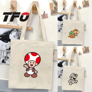 TFO Super Mario Bros. by Nintendo Character Canvas Tote Bag Versatile Ideal College School Tote Bag