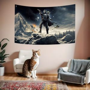 Star Wars | The M-Mandalorian Show and G-Grogu Flag Durable Outdoor Indoor Patio Festive Decoration Classic Design Pole Wall Room Banner