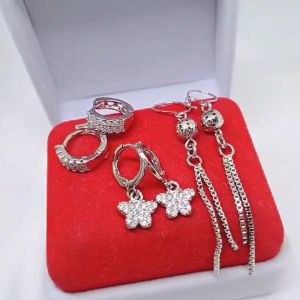 Anting Silver Wanita Aksesoris Fashion Awet Tahan Lama Anti Karat Cocok Untuk Harian