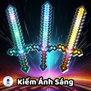 Đồ Chơi Kiếm Ánh Sáng Light Saber Phát Sáng - Kiếm Mine Pixel Cầm Tay Có Đèn LED Cho Bé