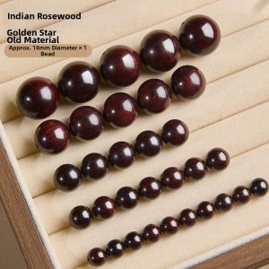 HONGLIANGYUAN | Natural Indian Small-leafed Rosewood Beads Handstring DIY Accessories