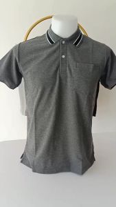 เสื้อโปโลสีเทาดำ ผ้าจุติTK