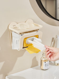 Japanese Style Wet Wipes Storage Box Wall Mounted Inverted Paper Towel Holder Bathroom Organizer Pure Color Trend Home Cleaning Tools