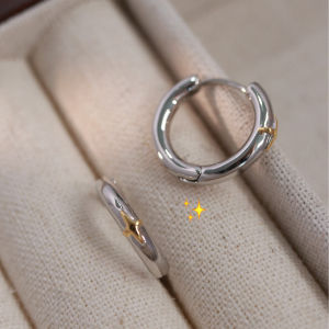 S925 Silver Needle Minimalist Retro Metal Ear Cuff Starburst Color Collision Mosquito Coil Ear Clip Fashion Jewelry Ear Ring