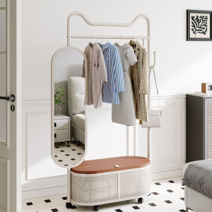 HUIXIONGKANLAN | New Floor-standing Coat Rack with Mirror for Bedrooms 1
