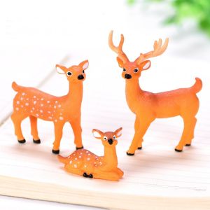 Micro Landscape PVC Ornaments Gardening Potted Plant Artificial Sika Deer Animal Cute Deer Table Decorations