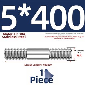 TIANZHUOJINSHU | 304 Stainless Steel Double Ended Screw Rod