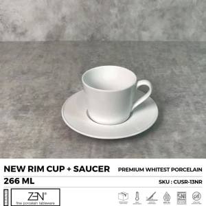 Zen Cangkir Coffee Cup & Saucer New Rim HORECA 266 ml