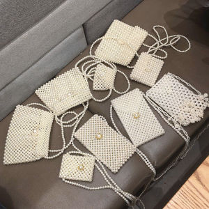 Mini Pearl Vintage Crossbody Bag Coin Purse Small Waist Bag Sweet Lady Style Hard Shell Casual Leisure ABS Material Solid Color