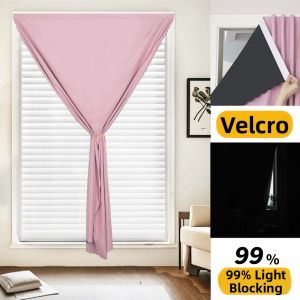 SHULIAN | No-Drilling Installation Magic Tape Sun Blocking Curtains