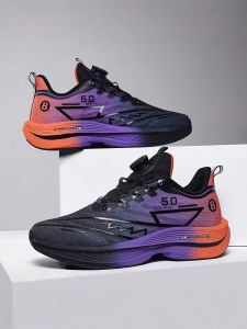 Marathon Purple Mens Student Big Kids Lightweight Shock Absorption Easy-Wear Running Shoes