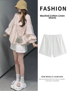 YISOF | White Linen Loose Slimming Capri Pants