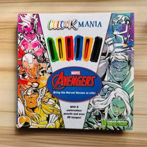 Colour Mania Marvel Avengers with Watercolour Pencils and about 30 images (Hardcover Preloved) For Crafts and Arts