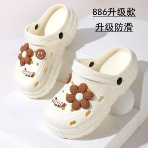 Womens Summer Thick Bottom Anti-slip Princess Style Home Slippers Slip-On Comfortable EVA Material Indoor Outdoor Slippers