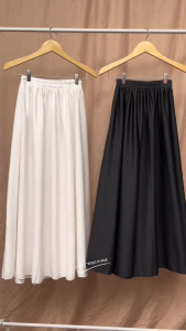 Haseena One Set Wanita Aqilla Setelan Manset Inner Lengan Panjang Rok Basic Polos Skirt Maxi All Size Daily Set