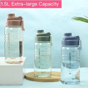 1.5L Transparent High Temperature Resistant Sports Plastic Cup Fitness Sports Cup with Scale