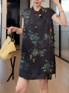 Shalldoer | Elegant Chinese Style Womens Summer Shirt And Shorts Set Button Placket Straight Leg Short Pants Two-Piece Suit Casual Wear